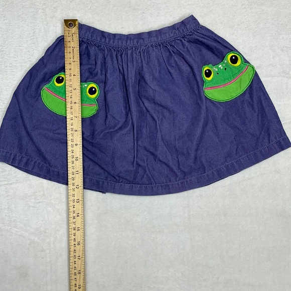 Mini Boden Kids Skirt Set 2 Purple Frog Denim Stars Hearts Drawstring Size 6-8Y - Picture 8 of 10